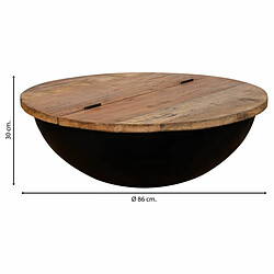 Acheter Table Basse Alexandra House Living Noir Fer Bois de manguier 86 x 30 x 86 cm