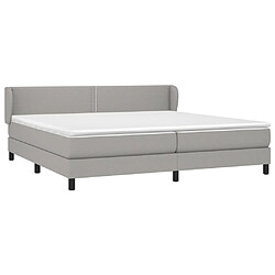 Avis Maison Chic Lit Adulte - Lit simple Lit à sommier tapissier avec matelas moelleux - Meuble de Chambre - Gris clair 200x200cm Tissu -MN51601