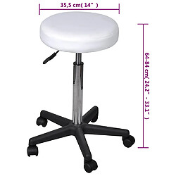 Acheter vidaXL Tabourets de bureau lot de 2 Blanc 35,5x84 cm Similicuir