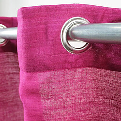 Thedecofactory SOYANCE - Rideau en coton et effet soie à oeillets fuchsia 130x250