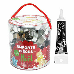 Scrapcooking 18 emporte-pièces en inox Noël + Stylo de glaçage noir