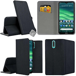 Htdmobiles Housse portefeuille avec coque intérieure en silicone pour Nokia 2.3 + film ecran - NOIR MAGNET