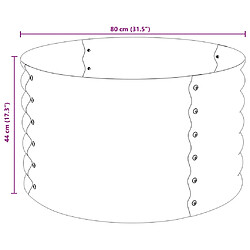 vidaXL Lit surélevé de jardin 80x80x44 cm Acier galvanisé Gris pas cher