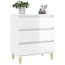 Acheter Maison Chic Commode Buffet - Meuble de rangement Blanc brillant 60x35x70 cm Bois d'ingénierie -GKD95079