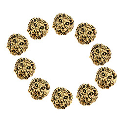 10 pcs métal lion tête bracelet collier connecteur charme perles or pas cher