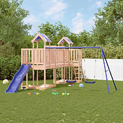 vidaXL Aire de jeux douglas Aire de jeux bois - Plateforme à 90 cm - 356x518x215 cm