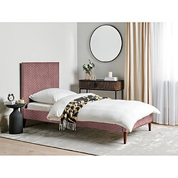 Beliani Lit simple en velours rose 90 x 200 cm BAYONNE