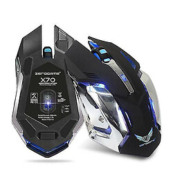 Universal Zérodate 7 couleurs 5 boutons 2400dpi rechargeable rétro-éclair ergonomique de jeu optique de jeu souris de jeu optique