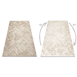 RUGSX Tapis moderne DUKE 51541 beige - Géométrique, structuré, très doux, franges 120x170 cm