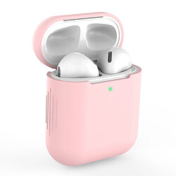 Coque en silicone avec chargement sans fil rose clair pour votre Apple AirPods (2019)/(2016)