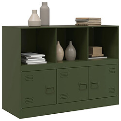 Avis vidaXL Buffet vert olive 99x39x73 cm acier