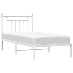 Avis vidaXL Cadre de lit métal sans matelas avec tête de lit blanc 90x200cm