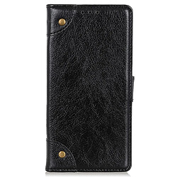 Etui en PU texture nappa, antichoc avec bouton décoratif en laiton noir pour votre Samsung Galaxy A03 (Global Version) (166.5 x 75.98 x 9.14mm)