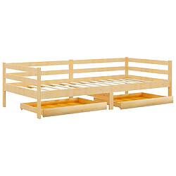 vidaXL Lit de jour sans matelas avec tiroirs 90x200 cm bois pin massif