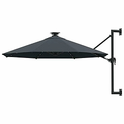 Maison Chic Parasol Jardin | Parasol mural avec mat métallique et LED 300 cm Anthracite - GKD28375