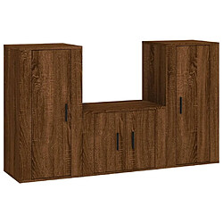 Maison Chic Ensemble de meubles TV 3 pcs pour salon - Chêne marron Bois d'ingénierie -MN55237