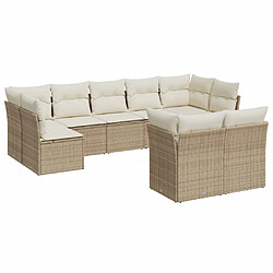 Maison Chic Salon de jardin avec coussins 9 pcs | Ensemble de Table et chaises | Mobilier d'Extérieur beige résine tressée -GKD61984