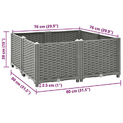 vidaXL Lit surélevé 80x80x38 cm Polypropylène pas cher