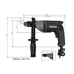 Perceuse à Percussion Metabo BE 75-16 750 W 240 V 40 Nm 75 NM