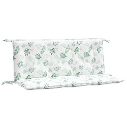 vidaXL Coussins de banc de jardin lot de 2 motif de feuilles tissu