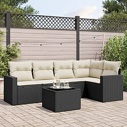 Maison Chic Salon de jardin 6 pcs avec coussins | Ensemble de Table et chaises | Mobilier d'Extérieur noir résine tressée -GKD13110