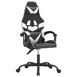 vidaXL Chaise de jeu pivotante Noir et blanc Similicuir