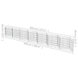 vidaXL Mur de gabion Acier galvanisé 450x30x50 cm pas cher