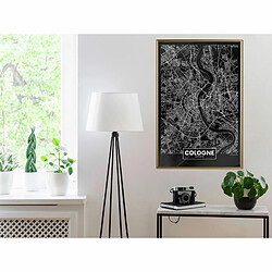 Paris Prix Affiche Murale Encadrée City Map Cologne Dark 40 x 60 cm Or