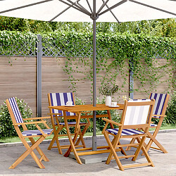 vidaXL Chaises de jardin pliantes lot de 4 tissu et bois massif