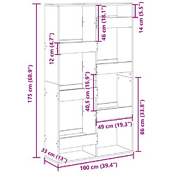 vidaXL Cloison de séparation noir 100x33x175 cm bois ingénierie pas cher