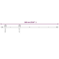 vidaXL Kit de quincaillerie de porte coulissante 183 cm Acier Blanc pas cher