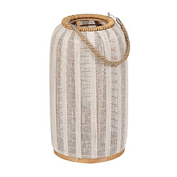 BigBuy Home Lanterne Beige Naturel Bambou Verre 25 x 25 x 45 cm