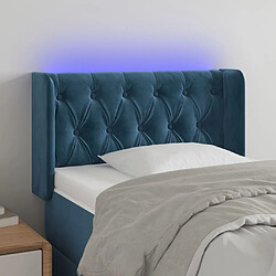 vidaXL Tête de lit à LED Bleu foncé 83x16x78/88 cm Velours