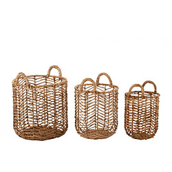 Dansmamaison Set De 3 Panier Feuilles De Bananier Naturel