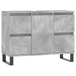 Maison Chic Armoire salle de bain,Meuble de rangement de salle de bain,Meuble haut gris béton 80x33x60cm bois d'ingénierie -GKD831291