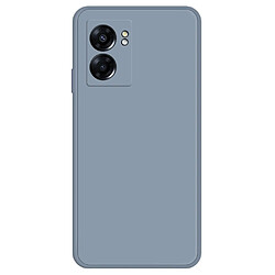 Coque en TPU antichocs, caoutchouté avec bord droit de la doublure pour votre Oppo A57 (2022) 5G/A77 5G - Bleu gris