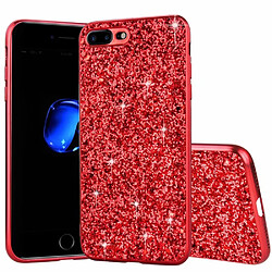 Coque en TPU paillettes scintillantes galvanoplastie rouge pour votre Apple iPhone SE (2nd Generation)/8/7