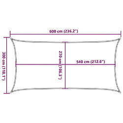 vidaXL Voile d'ombrage 160 g/m² Crème 3x6 m PEHD pas cher