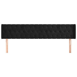 Avis Maison Chic Tête de lit scandinave avec oreilles,meuble de chambre Noir 203x16x78/88 cm Velours -MN67485