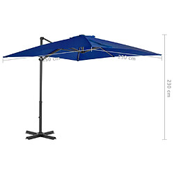 Helloshop26 Parasol déporté et mât en aluminium 250 x 250 cm bleu azuré 02_0008547 pas cher