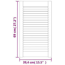 vidaXL Portes d'armoire à persiennes 4pcs 69x39,4cm bois de pin massif pas cher