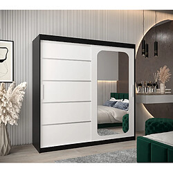 Abiks Meble Armoire PROMO V2 À Portes Coulissantes 200/200/62 2 Portes (Noir/Blanc)