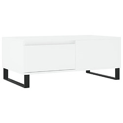 Maison Chic Table basse,Table Console Table d'appoint, Table pour salon Blanc 90x50x36,5 cm Bois d'ingénierie -MN77458