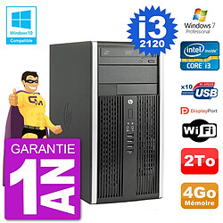 PC HP 6300 MT Intel Core I3-2120 RAM 4Go Disque Dur 2To Graveur DVD Wifi W7 - Occasion