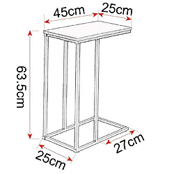 Avis Helloshop26 Table d'appoint 63,5 cm en métal et bois 19_0000363