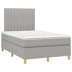 Avis Maison Chic Lit Adulte - Lit simple Lit à sommier tapissier avec matelas moelleux - Meuble de Chambre - Gris clair 120x200cm Tissu -MN82641