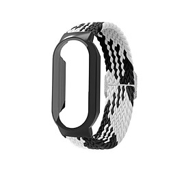 Bracelet en nylon élastique, 3 en 1, tressé pour votre Xiaomi Mi Band 7/7 NFC - Blanc noir/noir