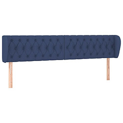 Maison Chic Tête de lit scandinave avec oreilles,meuble de chambre Bleu 183x23x78/88 cm Tissu -MN31170