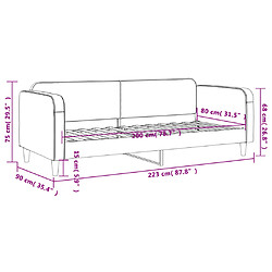 vidaXL Lit de repos sans matelas gris clair 80x200 cm tissu pas cher