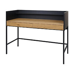 Avis Decoshop26 Bureau table d'ordinateur avec 2 tiroirs et espace de rangement 120x50 cm MDF aspect chêne et métal 04_0006056